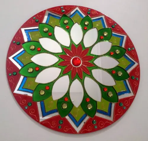 Espelho Vermelho e Verde 50cm