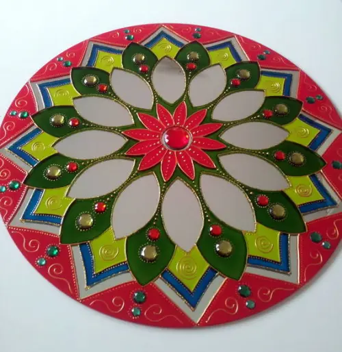 Espelho Vermelho e Verde 50cm