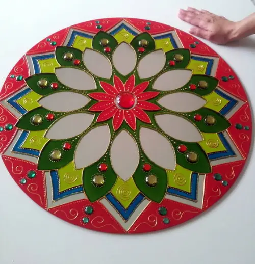 Espelho Vermelho e Verde 50cm