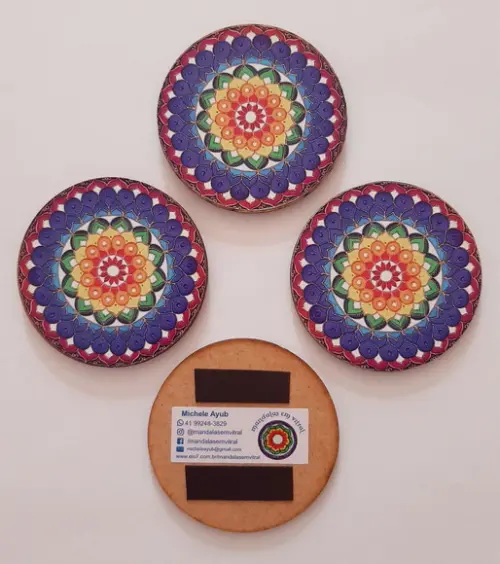Imã de Geladeira Mandala 7cm Brindes e Lembrancinhas