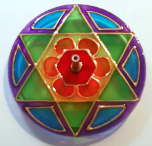 Incensário Estrela de Davi 12cm Vidro