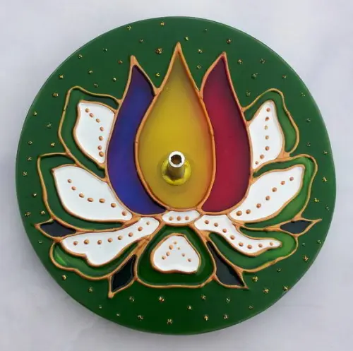 Incensário Chama Trina 12cm Vidro