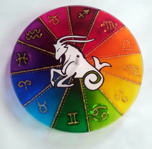 Incensário Signo de Capricórnio 15cm em Vidro