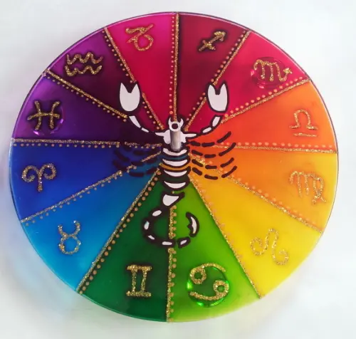 Incensário Signo de Escorpião 15cm em Vidro