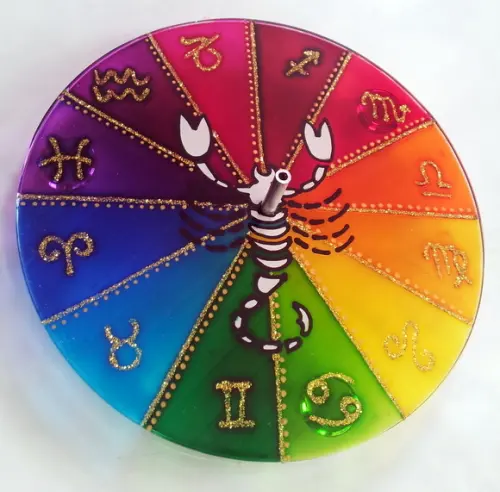 Incensário Signo de Escorpião 15cm em Vidro