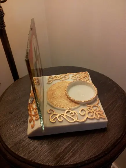 Luminária de Mesa com Vela (mandala Flor) Dia das Mães
