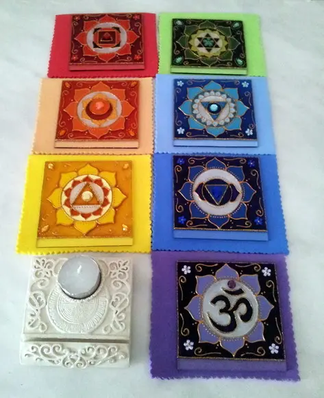 Luminária Cromoterapia 7 Chakras com Uso de Vela
