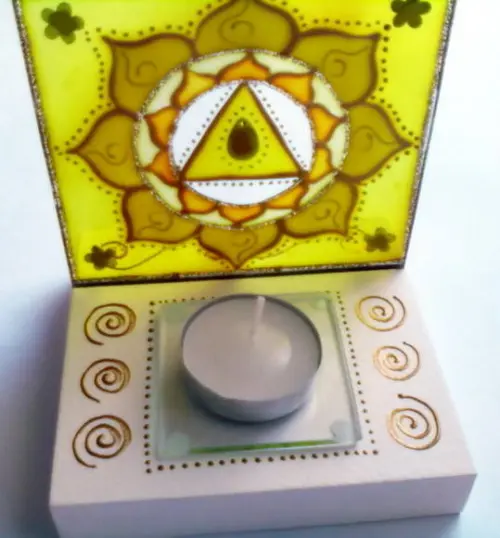 Luminária Vitral Amarela