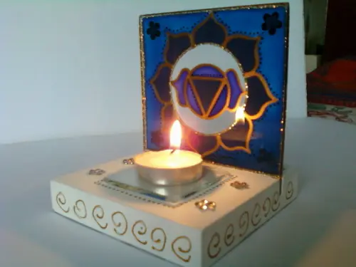 Luminária Vitral Azul Índigo