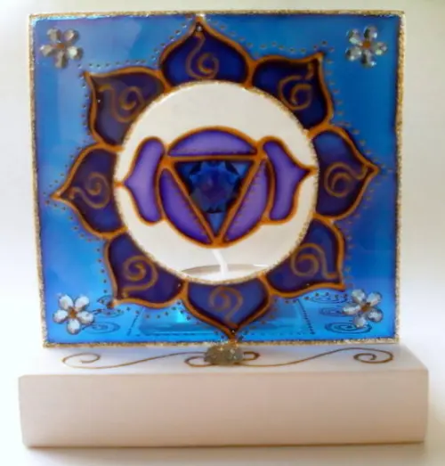 Luminária Vitral Azul Índigo