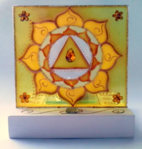 Luminária Vitral Amarela