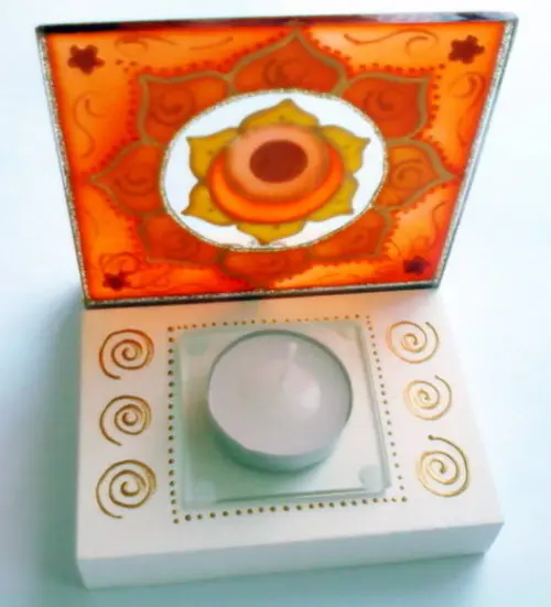 Luminária Vitral Laranja