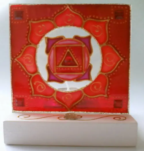 Luminária Vitral Vermelho