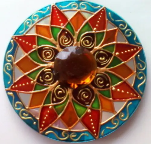 Mandala 16 Pétalas em Cd Reciclado