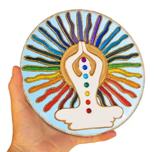Mandala 7 Chakras em Espelho de 20cm