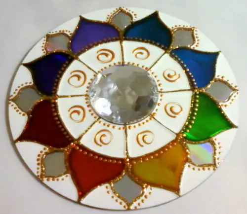 Mandala 7 Cores em Cd Reciclado