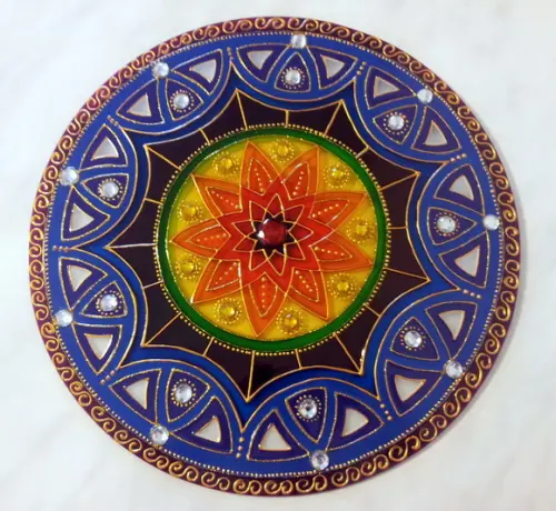 Mandala 7 Cores Vidro 50cm