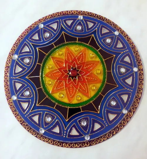 Mandala 7 Cores Vidro 50cm