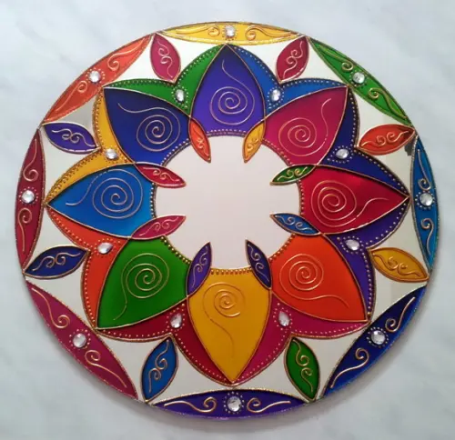 Mandala 8 Cores 30cm Espelho