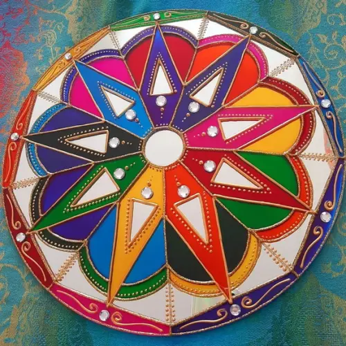 Mandala 9 Raios em Espelho 30cm
