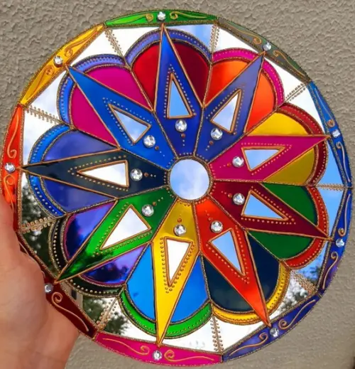 Mandala 9 Raios em Espelho 30cm