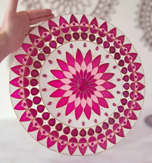 Mandala Amor em Vidro de 40cm