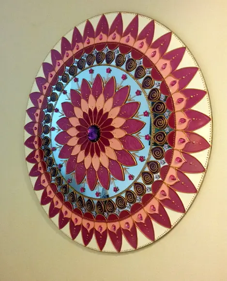 Mandala Amor em Acrílico Espelhado de 60cm