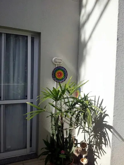 Mandala Arco Íris em Vidro de 25cm