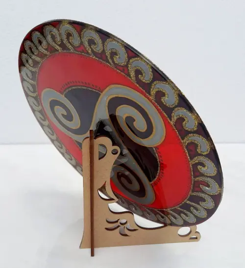 Mandala Celta Triskle em Vidro 20cm