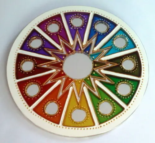 Mandala Colorida em Espelho de 15cm