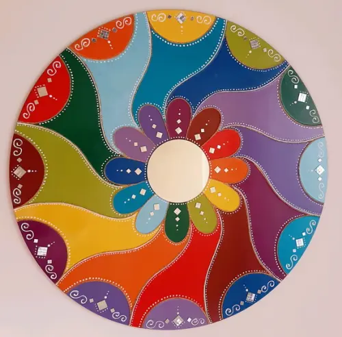 Mandala Colorida em mdf 50cm