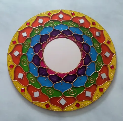 Mandala Colorida Energética 30cm Espelho