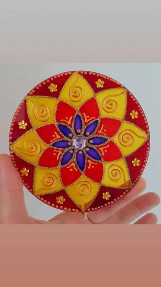 Mandala Colorida Flor 12cm