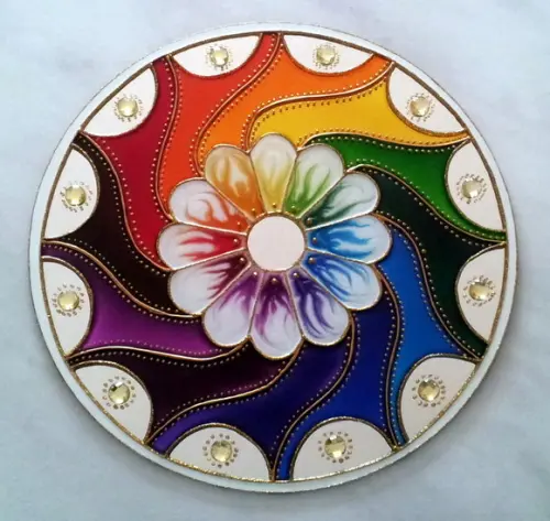 Mandala Cores em Movimento 30cm Espelho