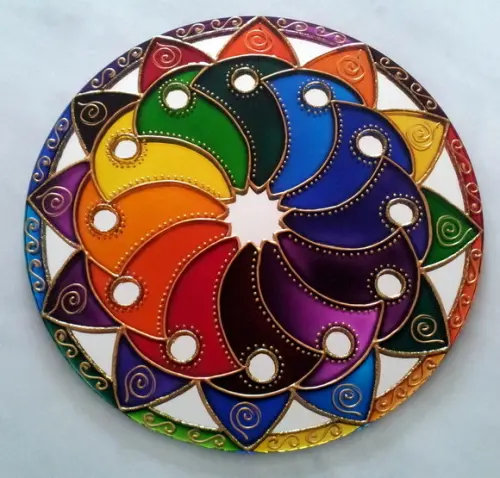 Mandala Cores em Movimento Espelho 15cm