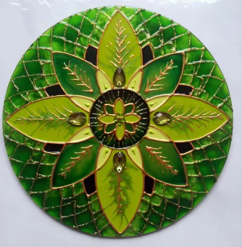 Mandala da Cura em Vidro 15cm de Parede