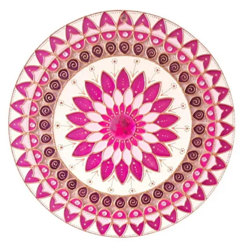 Mandala Decorativa Amor 25cm Rosa e Pink