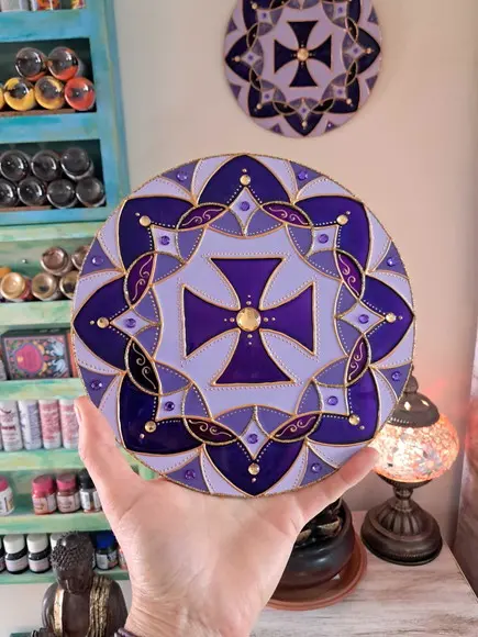 Mandala Decorativa Cruz de Malta Saint Germain 20cm