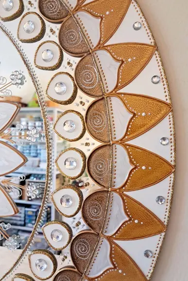 Mandala Decorativa Ouro em Espelho de 50cm