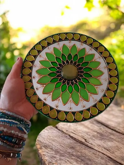 Mandala Decorativa Saúde em Espelho 15cm