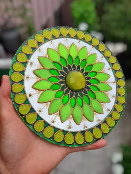 Mandala Decorativa Saúde em Espelho 15cm