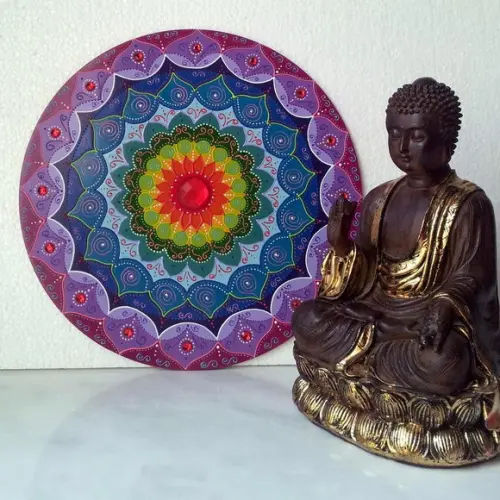 Mandala Desabrochar do Ser em MDF de 35cm
