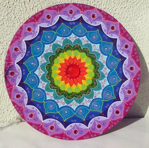 Mandala Desabrochar do Ser em MDF de 35cm
