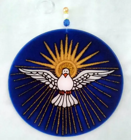 Mandala Divino Espirito Santo em Acrílico de 15cm