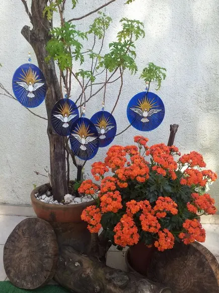 Mandala Divino Espirito Santo em Acrílico de 15cm