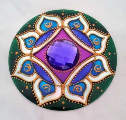 Mandala em Cd Azul Verde e Violeta