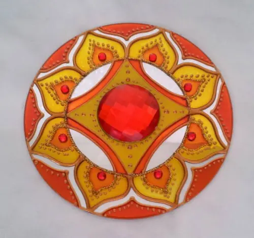 Mandala em Cd Laranja e Amarelo Ouro