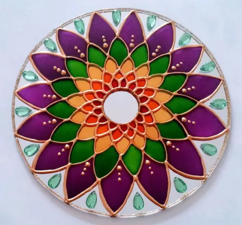 Mandala Espelho Flor de 20cm