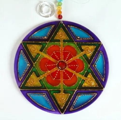 Mandala Estrela Colorida 15cm