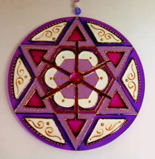 Mandala Estrela Violeta 15cm